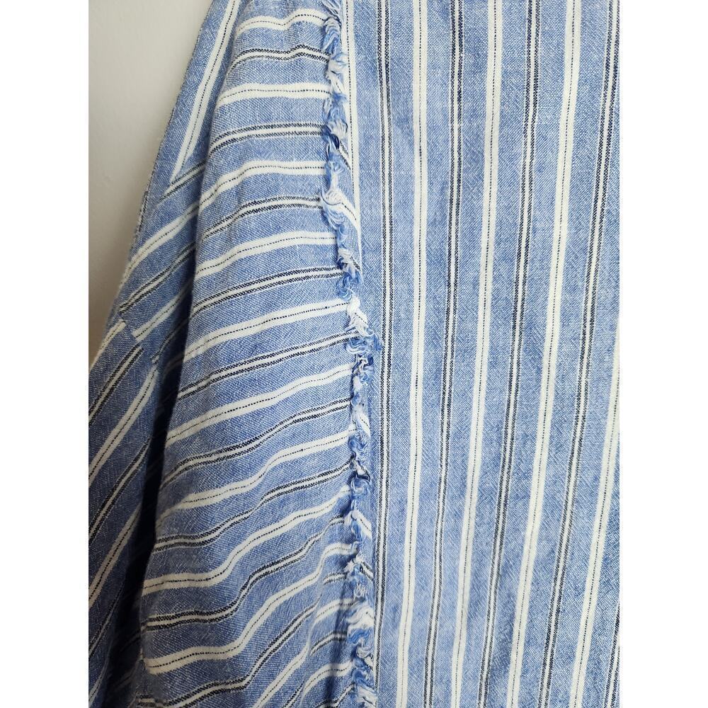 Z Supply Jayden Linen Blend Shirt Dress in Marina Blue Sz L beachy boho … - Picture 6 of 10